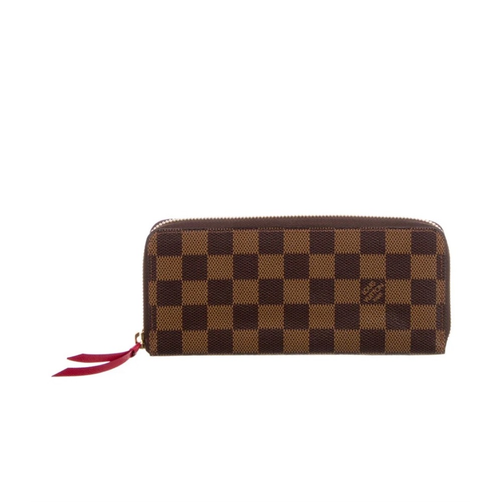 Louis Vuitton Red and Brown Zippy Wallet. 12 Card slots.
